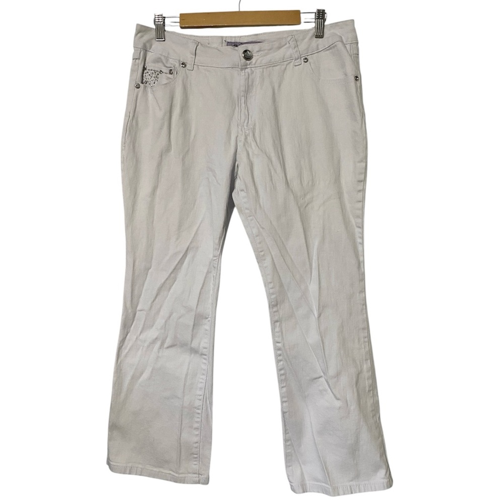 One 5 One White Bling Bootcut Jeans